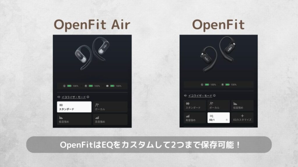 shokz OpenFitAir OpenFit 比較 イコライザの違い