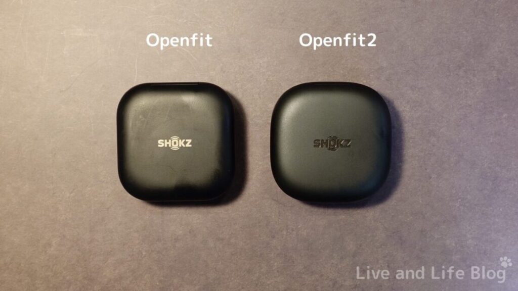 shokz openfit2 レビュー 充電ケースの比較（Openfit vs. Openfit2）